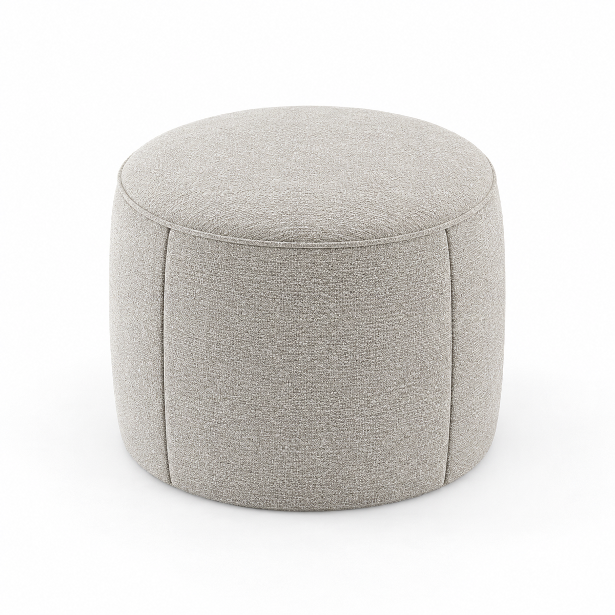 Lanott P104 pouf in Tender-1, main angled view on white background with refined fabric texture