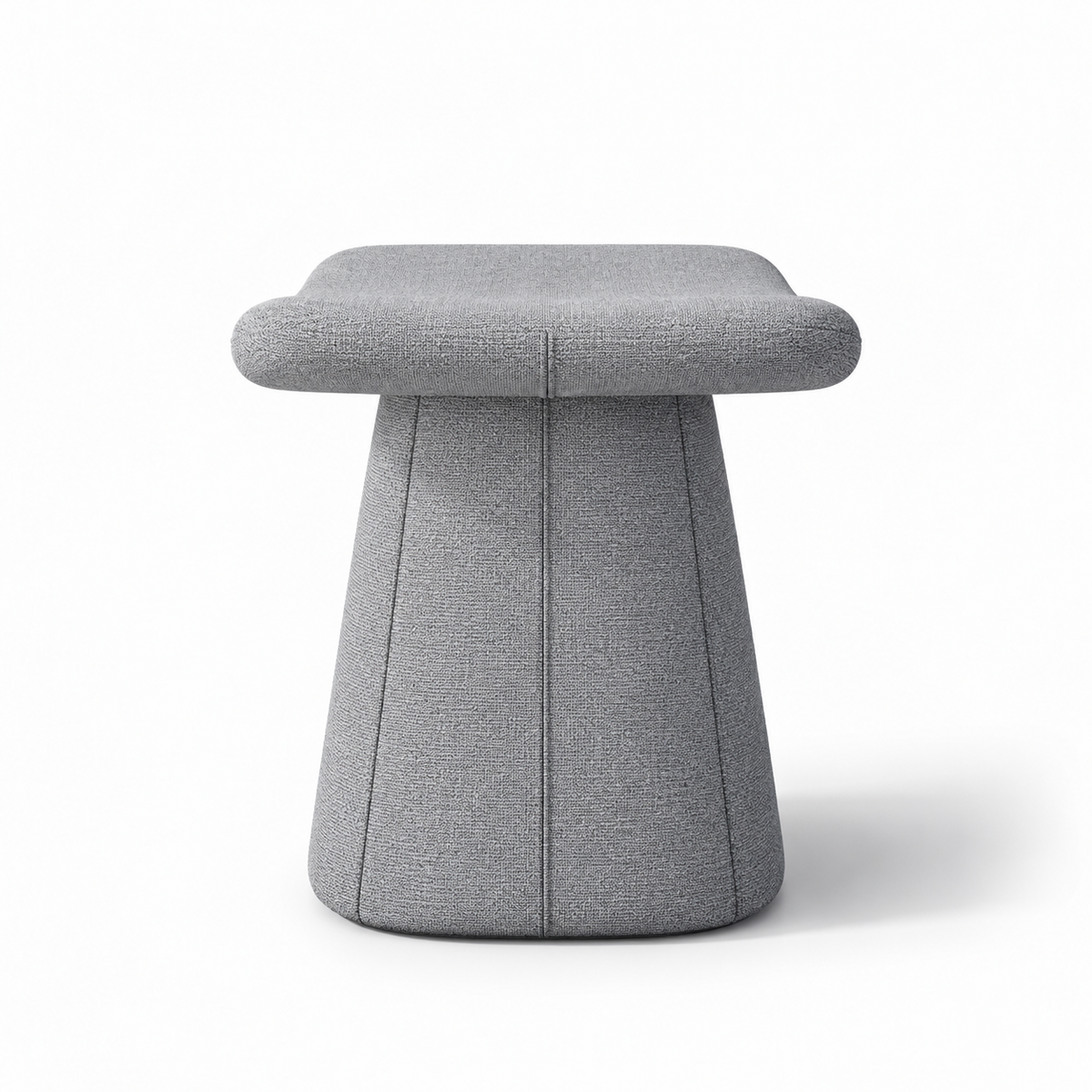 Lanott P106 pouf in MD-1, side view on white background with refined fabric texture