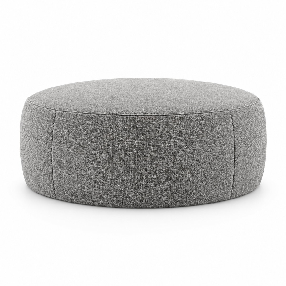 Lanott P109 pouf in Mocha-11, main angled view on white background with refined fabric texture