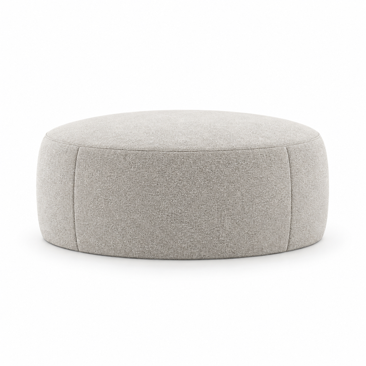Lanott P109 pouf in Tender-1, main angled view on white background with refined fabric texture