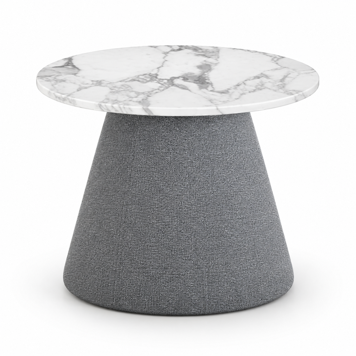 Lanott ST102 side table in MD-3, main elevated view on white background, refined fine fabric texture