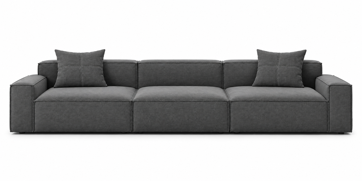 CS107 configuration 02, front view in grey fabric