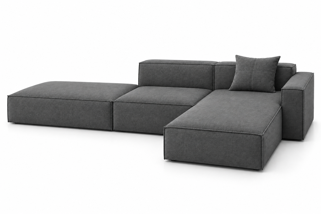 CS107 configuration 05, perspective view in grey fabric