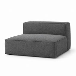 Armless module · 100 × 100 cm — grey fabric reference