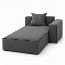 Chaise · 120 W × 200 D cm — grey fabric reference