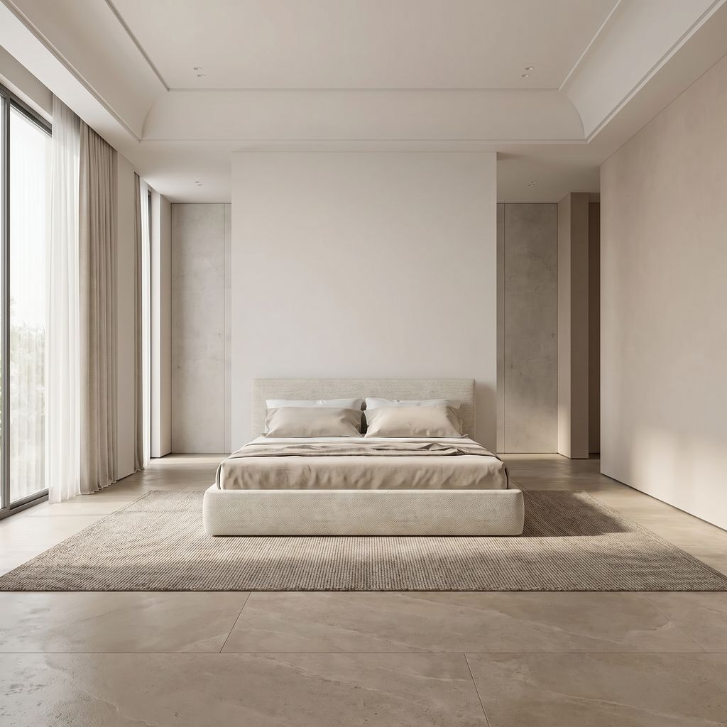 Bed B120 in a warm neutral bedroom