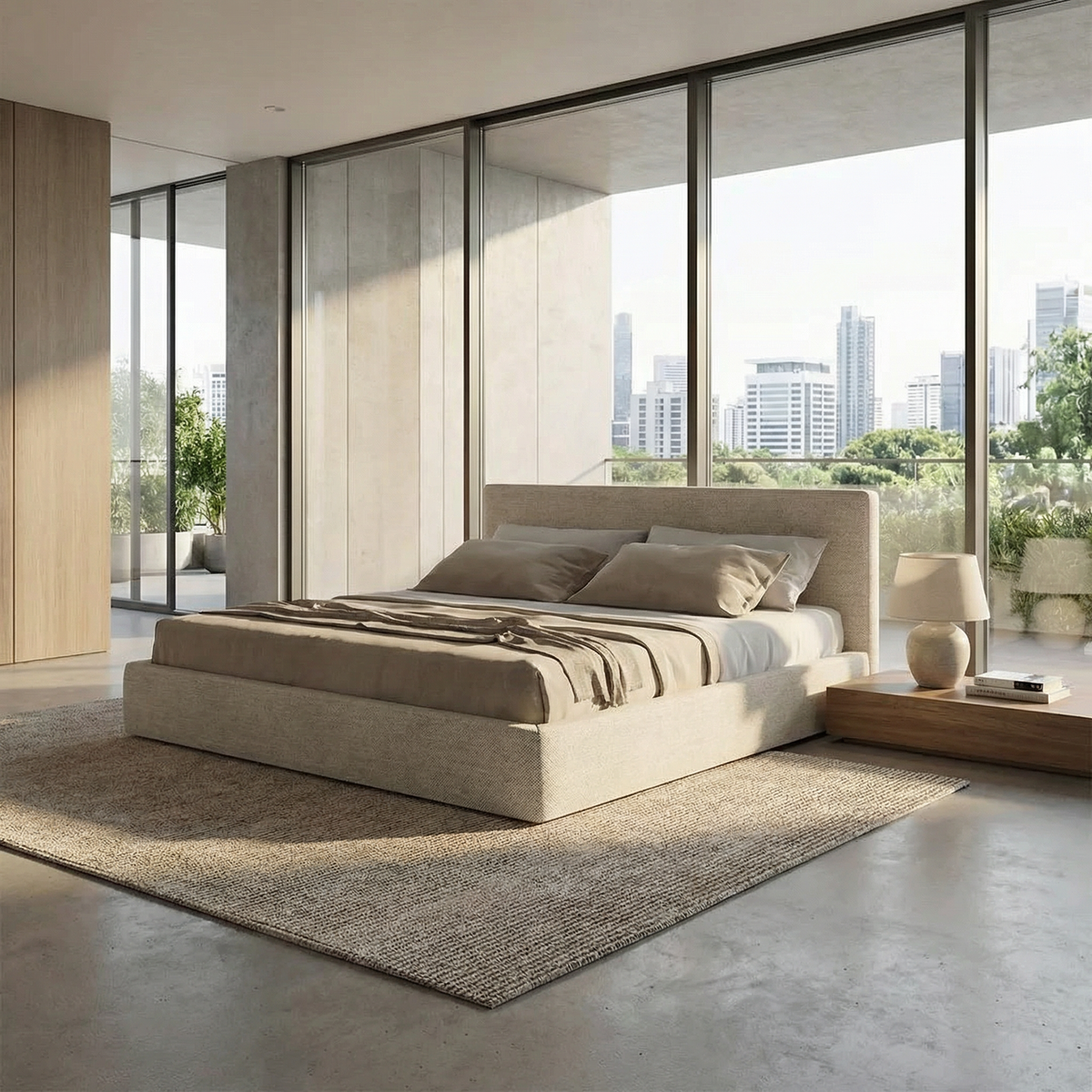 Bed B120 in a contemporary bedroom