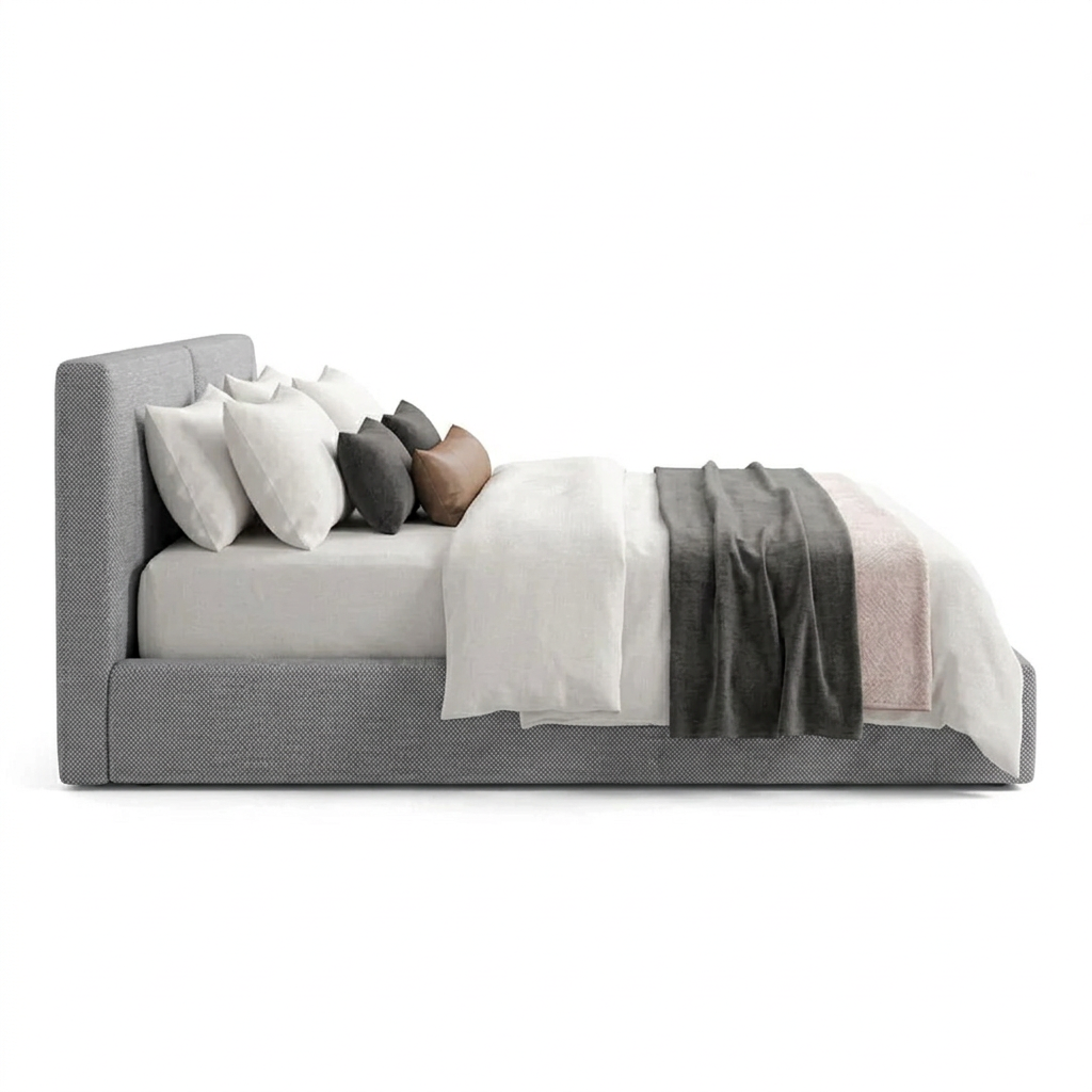 Bed B107 side view on white background