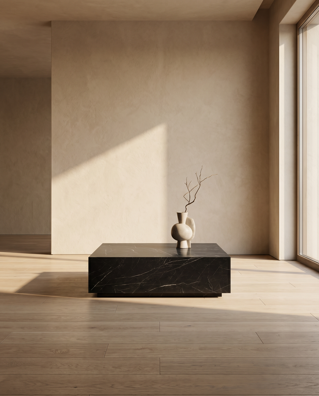 Coffee Table CT106 in a warm neutral interior