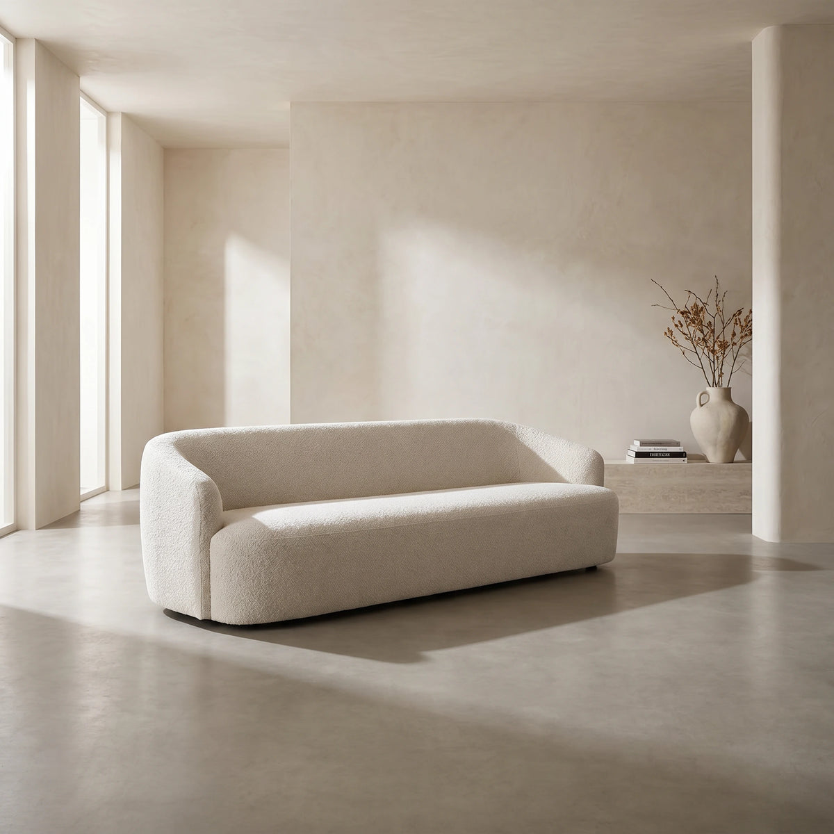 Lanott LS101 sculptural ivory sofa in a contemporary interior