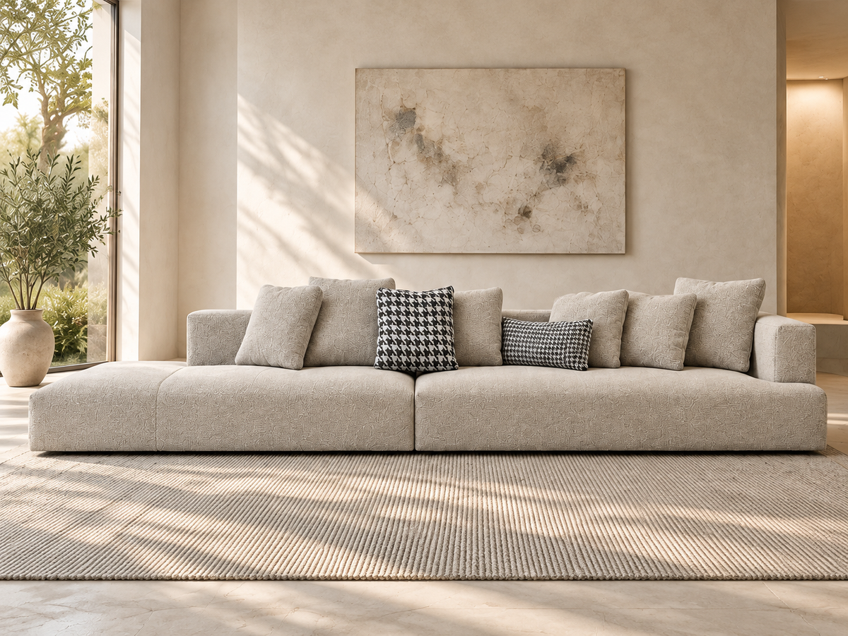 Lanott LS114 sofa in a softly lit living room