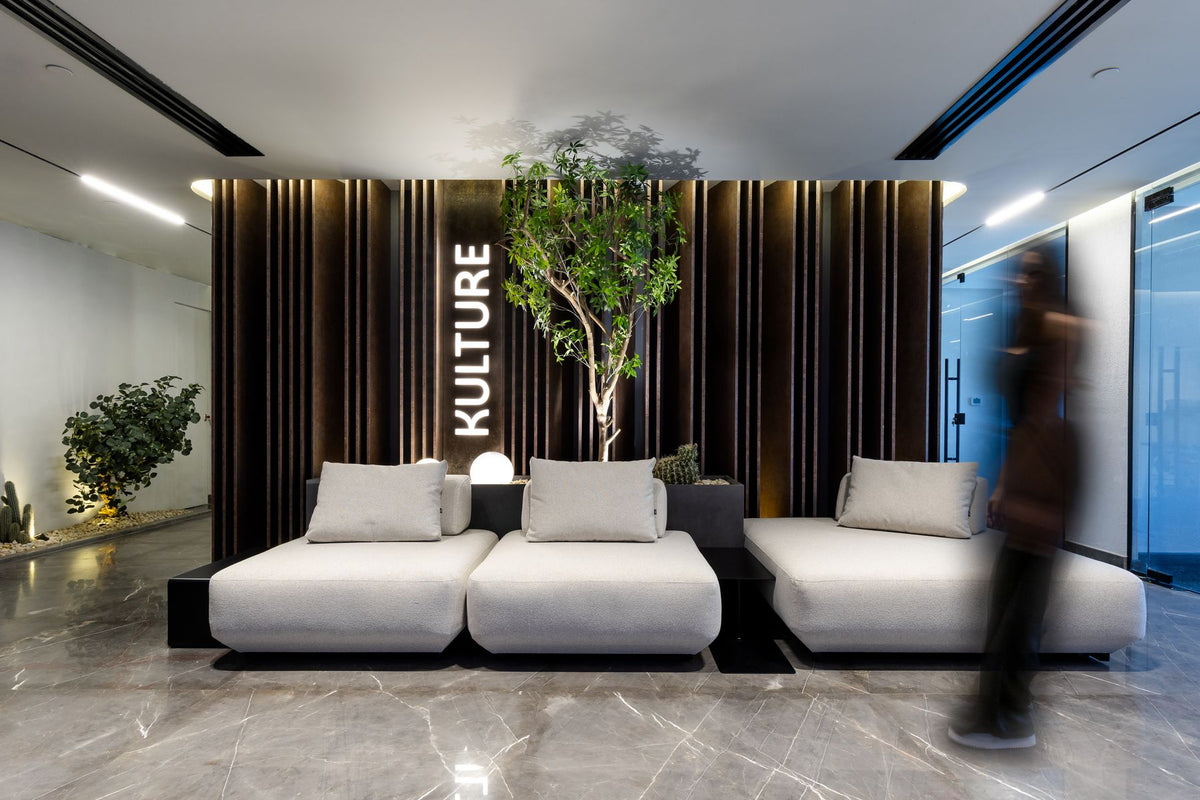 Lanott modular seating in a completed interior