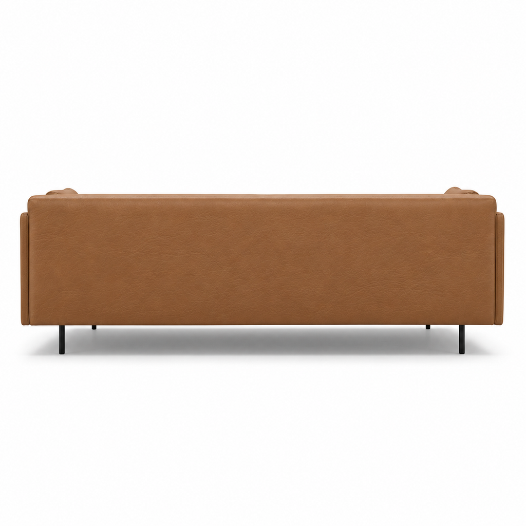 Sofa - S120 in Cognac Leather — rear view