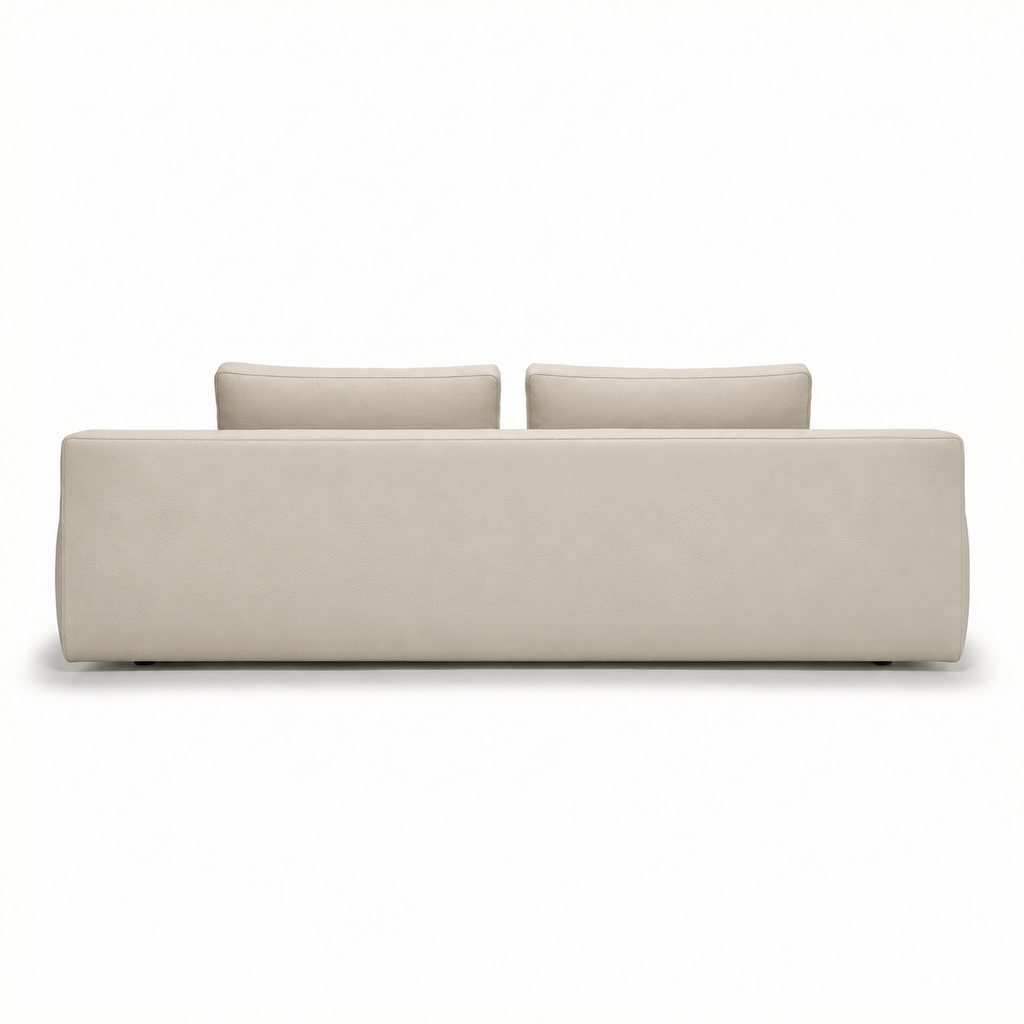 Sofa - S123 in Beige Leather — rear view