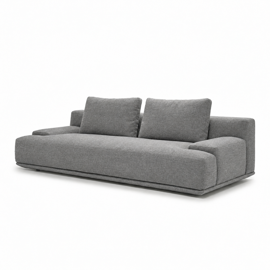 Sofa - S123 in Mocha-11 — three-quarter view